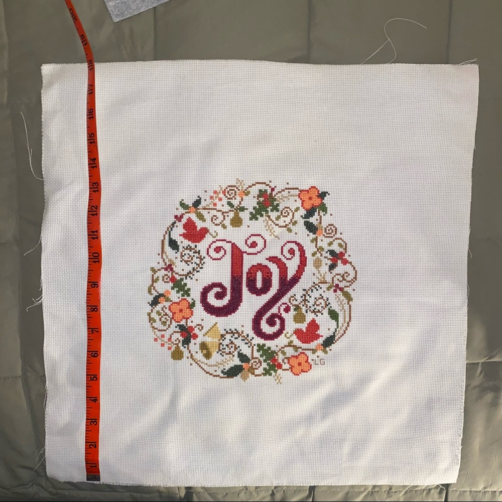 Homemade cross-stitching piece